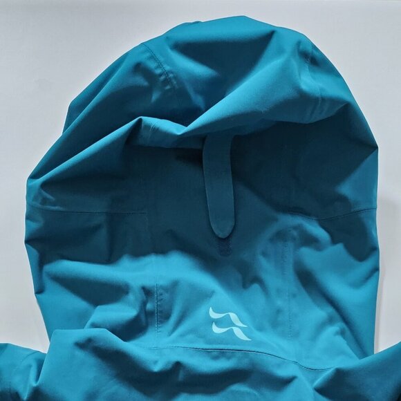 RAB Kinetic Plus Jacket Women XS Teal Proflex Hooded Waterproof Rain Wind QFT-87 - Picture 15 of 16